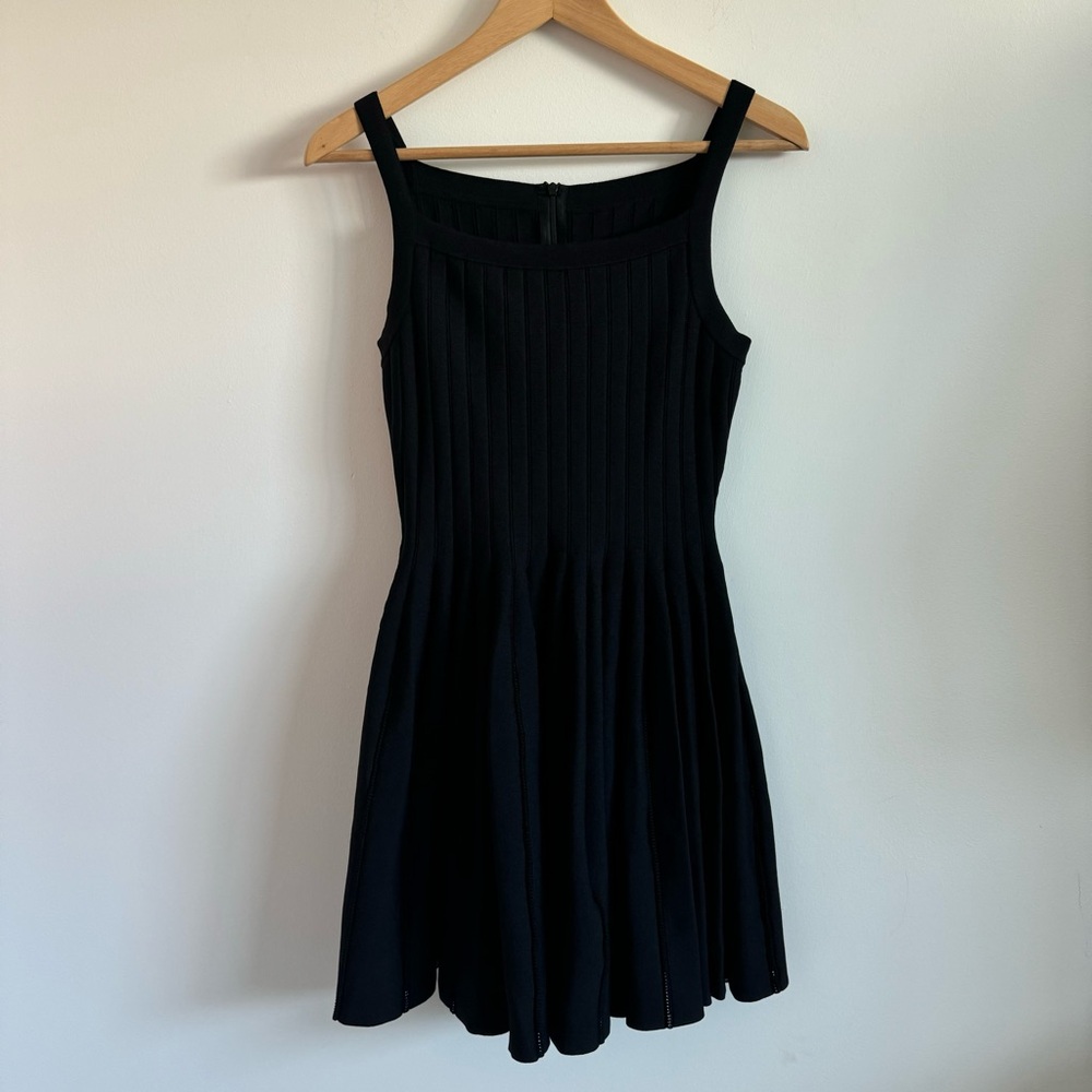 Vintage ALAÏA Black Ribbed Boatneck Mini Dress